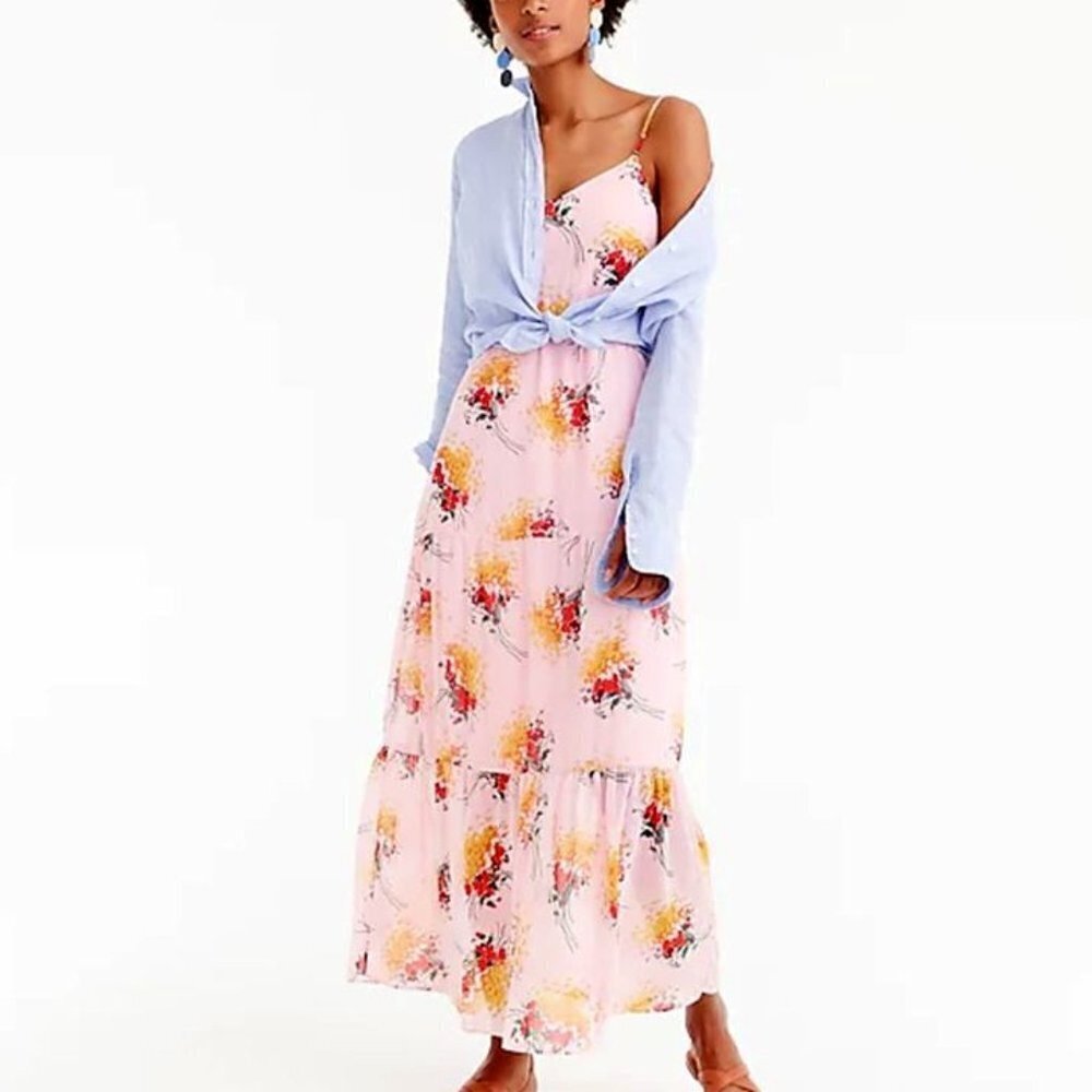 J.Crew Mercantile Women's Sunburst Bouquet Tiered Maxi Dress - 8